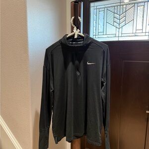 Nike Women’s Quarter Zip Black Long Sleeve Tee